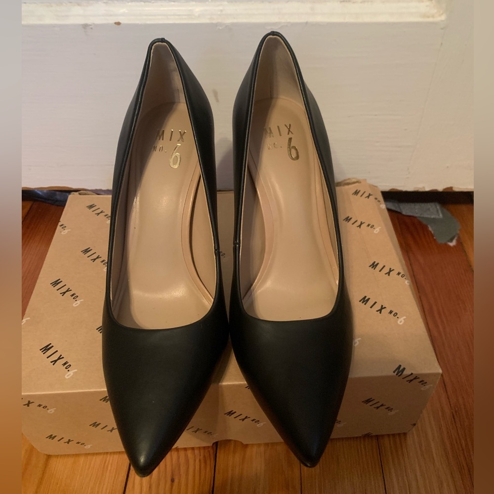 A pair of black heels